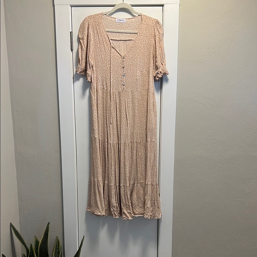 Carly Jean Los Angeles Cream Midi Dress